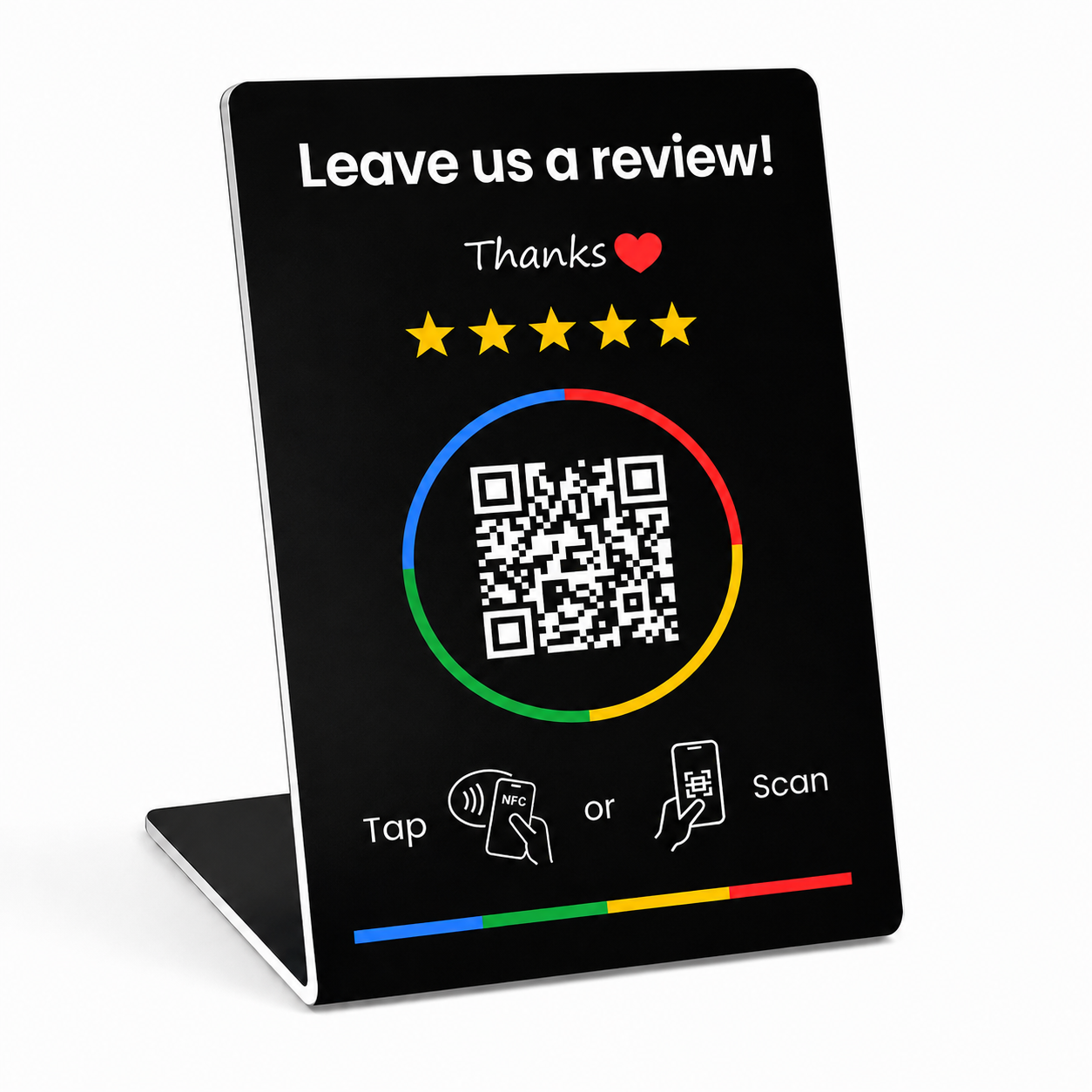 Google Review Stand in black