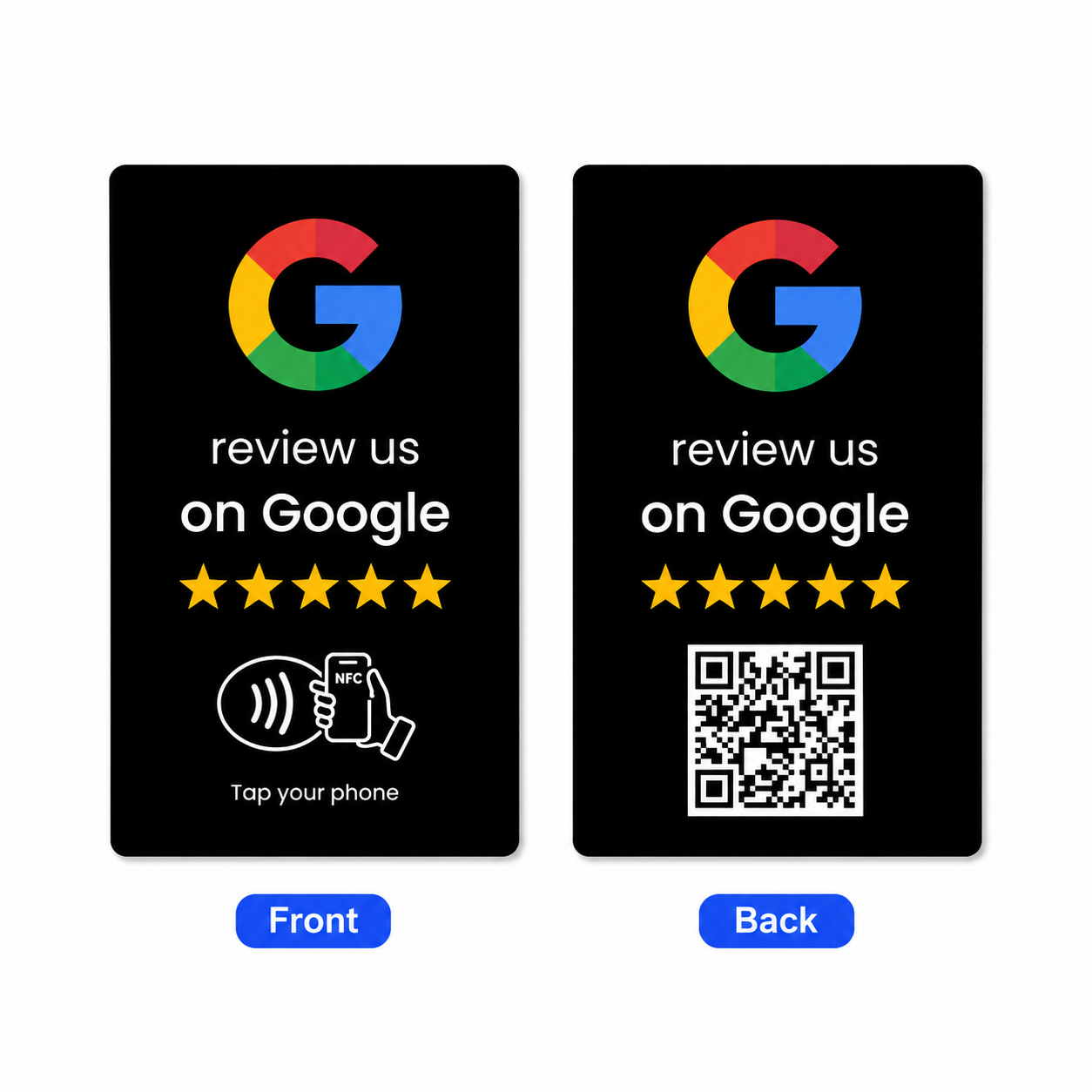 Google Review Card in black